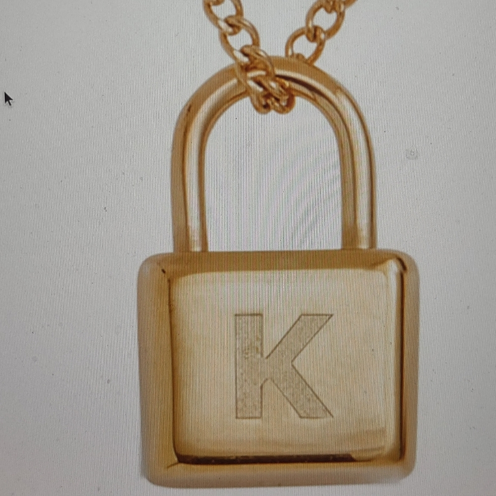Initial "K" Lock Pendant Necklace